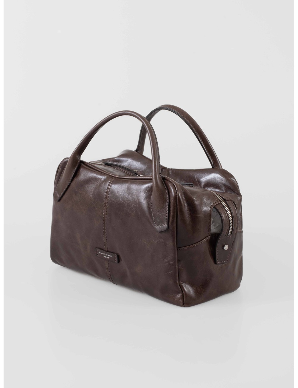 Bolso Emily Gianni Chiarini espresso de piel con diseño baúl - MARFRANC