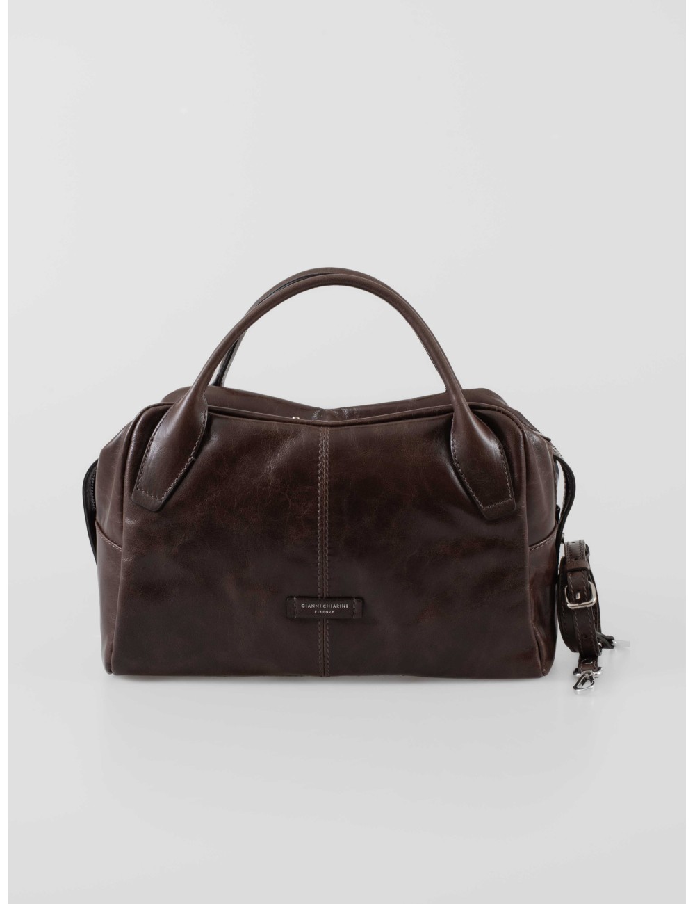 Bolso Emily Gianni Chiarini espresso de piel con diseño baúl - MARFRANC