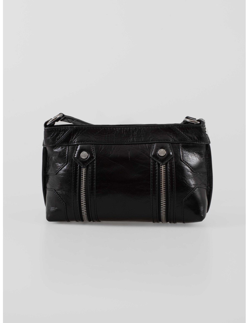 El Sunny Moody de Zadig & Voltaire, en brillante piel de vaca negra con acabado vintage - MARFRANC