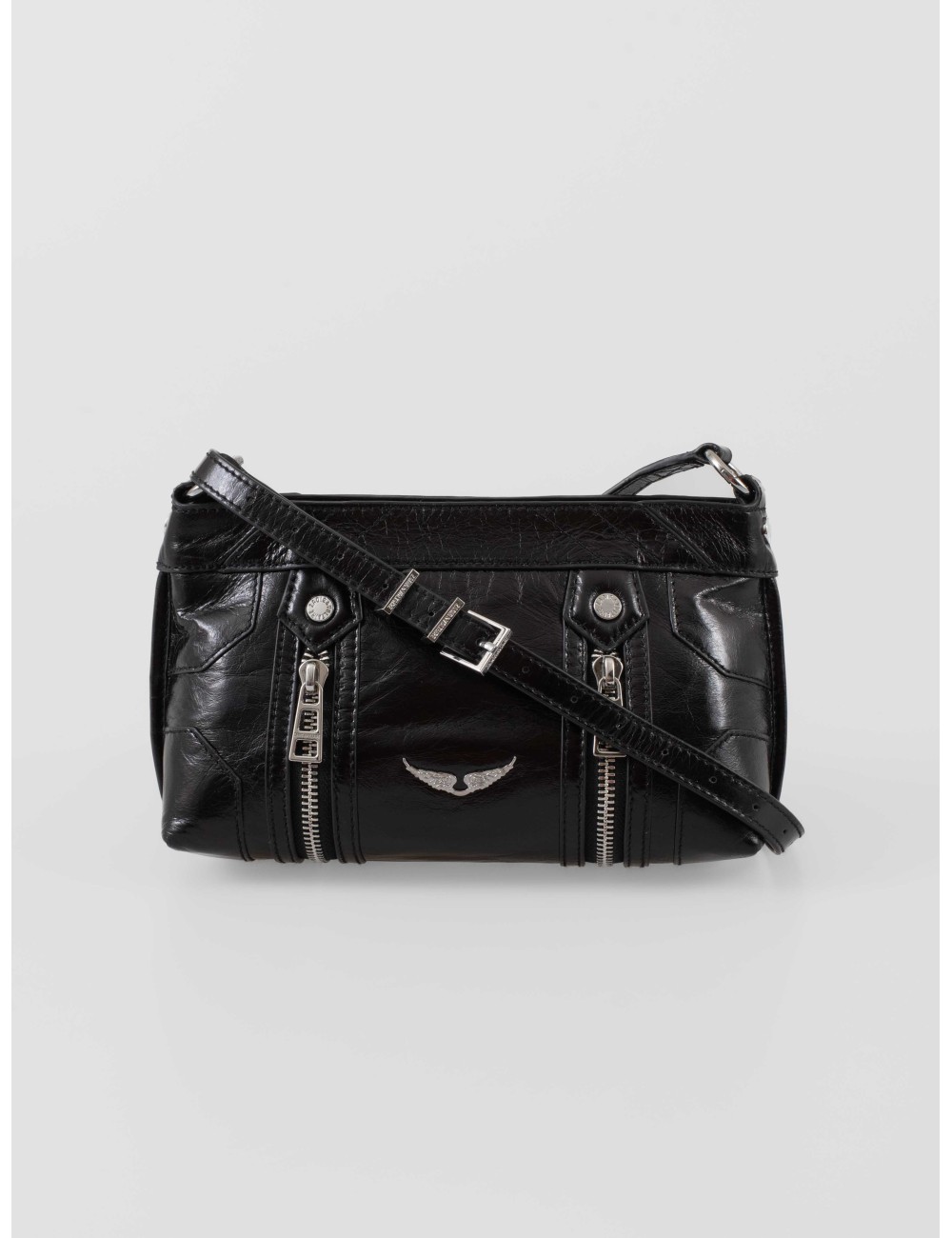 El Sunny Moody de Zadig & Voltaire, en brillante piel de vaca negra con acabado vintage - MARFRANC