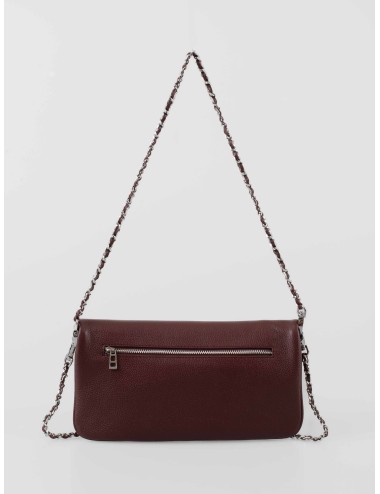 El Soft Savage de Zadig & Voltaire en granate es un bolso clutch/crossbody compacto con efecto pitón en cuero de vaca - MARFRANC