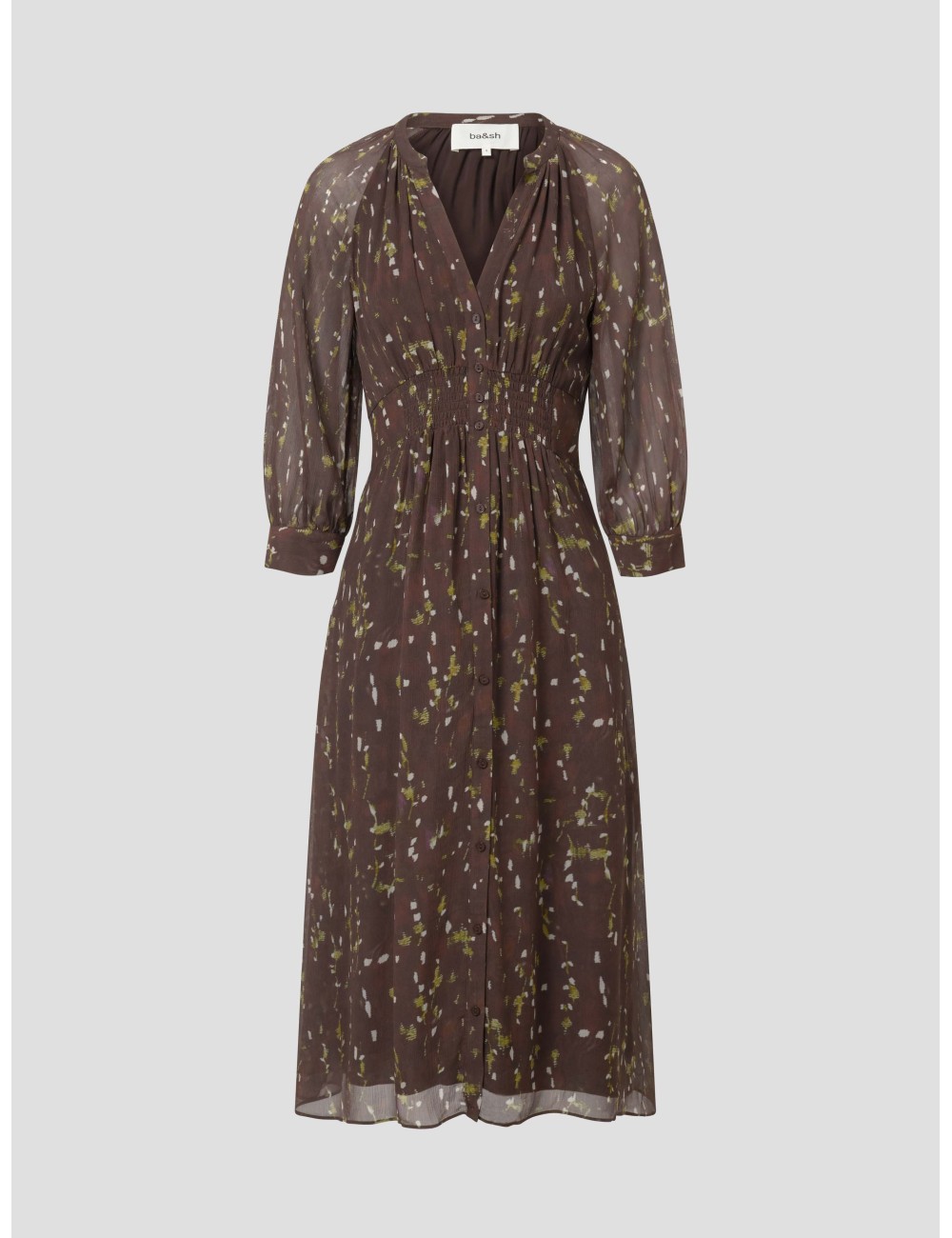 vestido chocolate Karla de ba&sh para mujer con escote en V - MARFRANC vestido chocolate Karla de ba&sh para mujer con escote en V - MARFRANC