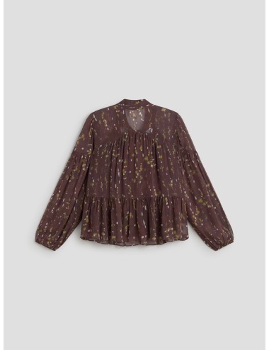 top kamala bash mujer chocolate estampado fluido - MARFRANC