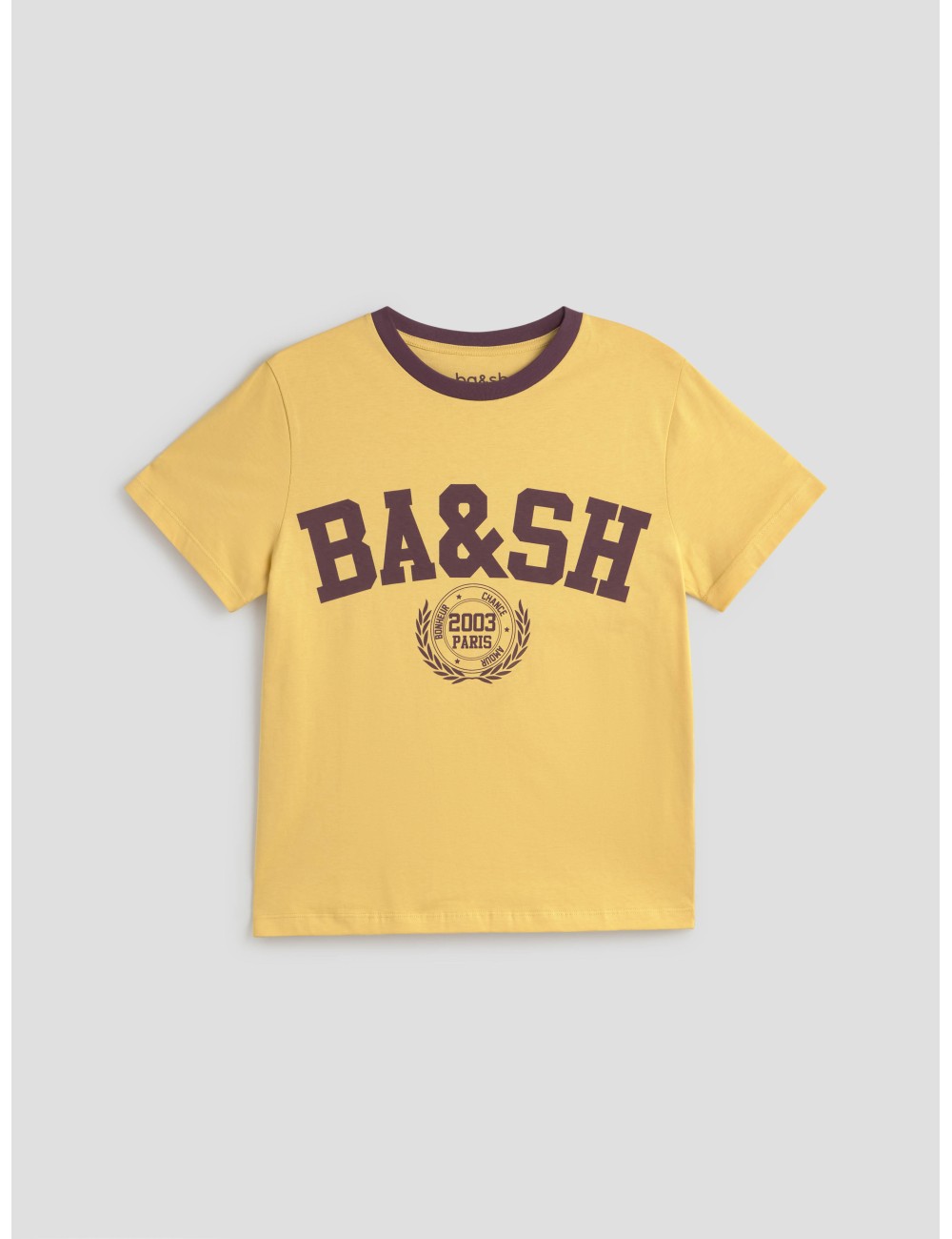 camiseta amarilla BA\&SH de algodón con logo en el pecho - MARFRANC camiseta amarilla BA\&SH de algodón con logo en el pecho - MARFRANC