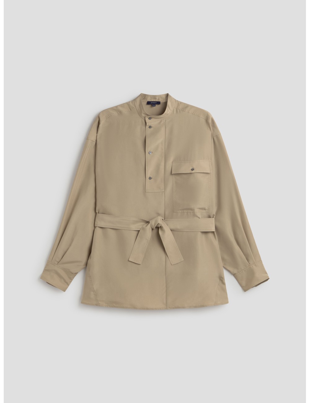 camisa de seda beige Soeur mujer con cinturón - MARFRANC