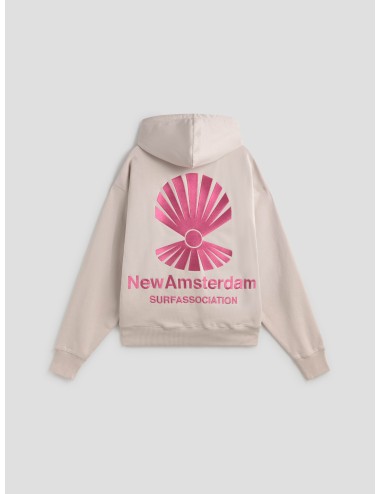 Sudadera logo zip-up de New Amsterdam Studios en beige - MARFRANC