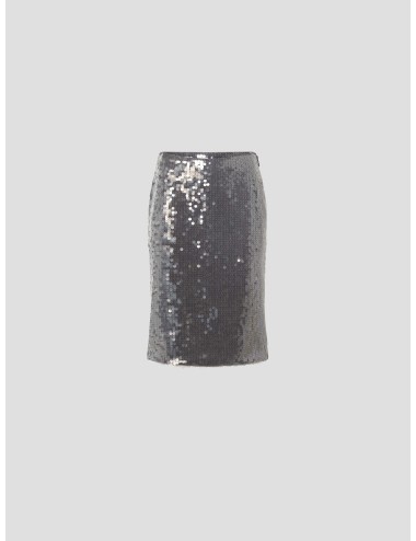NET SEQUIN MIDI SKIRT