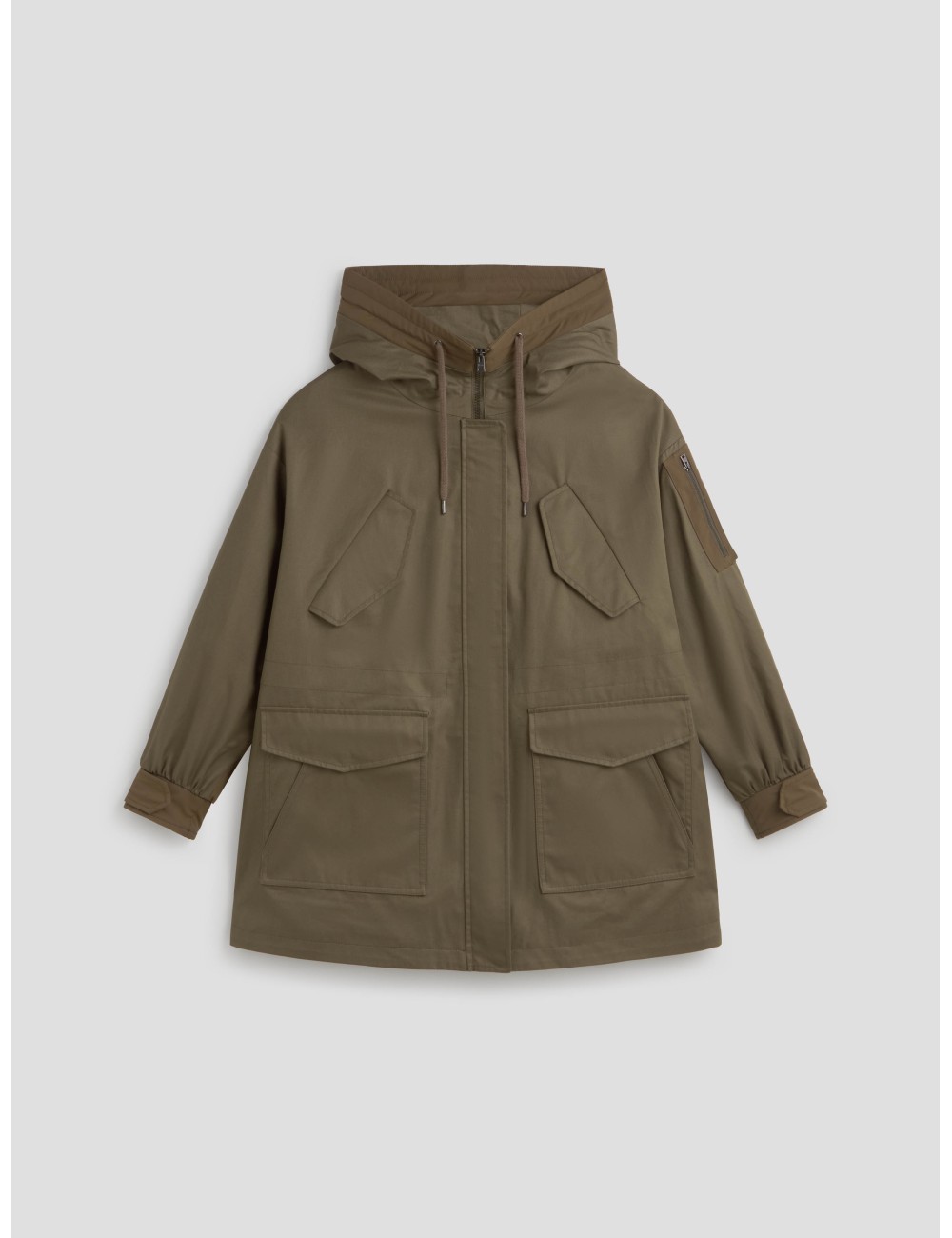 Abrigo de Herno en verde militar para mujer - MARFRANC