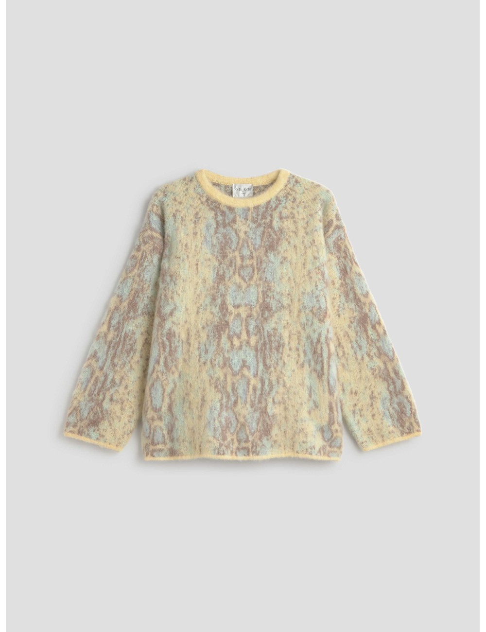 Suéter de alpaca multicolor para mujer Forte_Forte con efecto cepillado y diseño inspirado en reptiles - MARFRANC Suéter de alpaca multicolor para mujer Forte_Forte con efecto cepillado y diseño inspirado en reptiles - MARFRANC