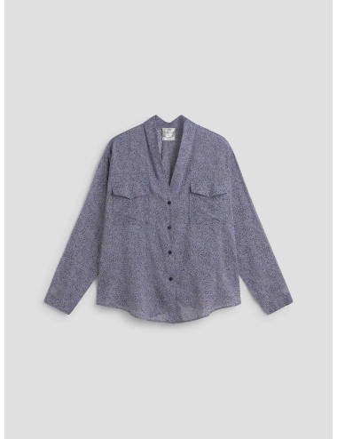 camisa oversize raso multicolor forte_forte mujer - MARFRANC