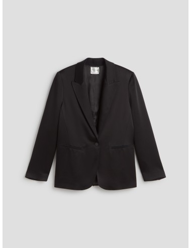 chaqueta negra mujer forte_forte solapas puntiagudas - MARFRANC