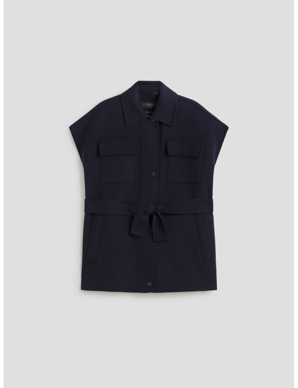 Abrigo sin mangas de corte recto y amplio en azul marino de MAX MARA - MARFRANC Abrigo sin mangas de corte recto y amplio en azul marino de MAX MARA - MARFRANC