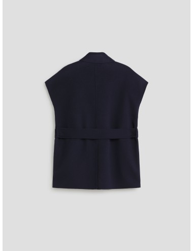 Abrigo sin mangas de corte recto y amplio en azul marino de MAX MARA - MARFRANC
