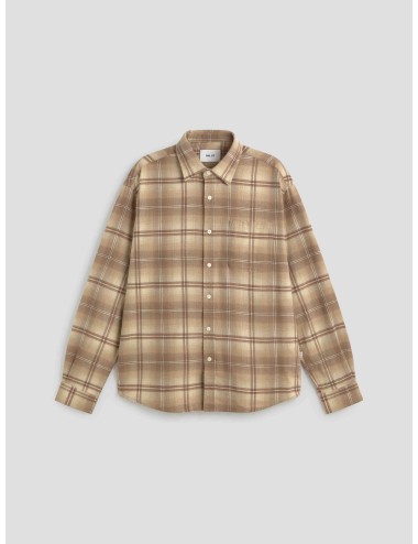 camisa franela camel NN.07 hombre algodón orgánico - MARFRANC