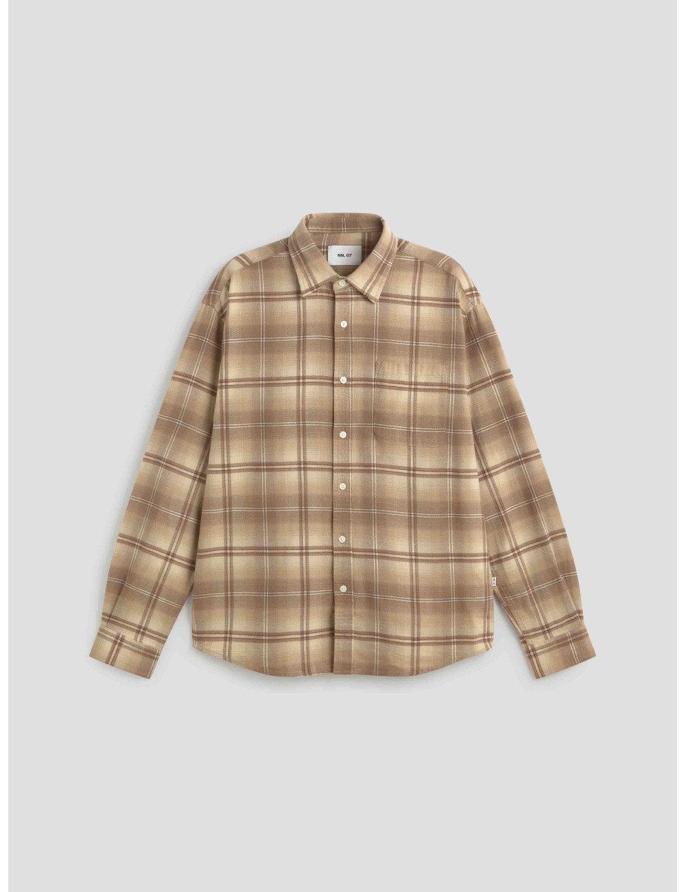 camisa franela camel NN.07 hombre algodón orgánico - MARFRANC camisa franela camel NN.07 hombre algodón orgánico - MARFRANC