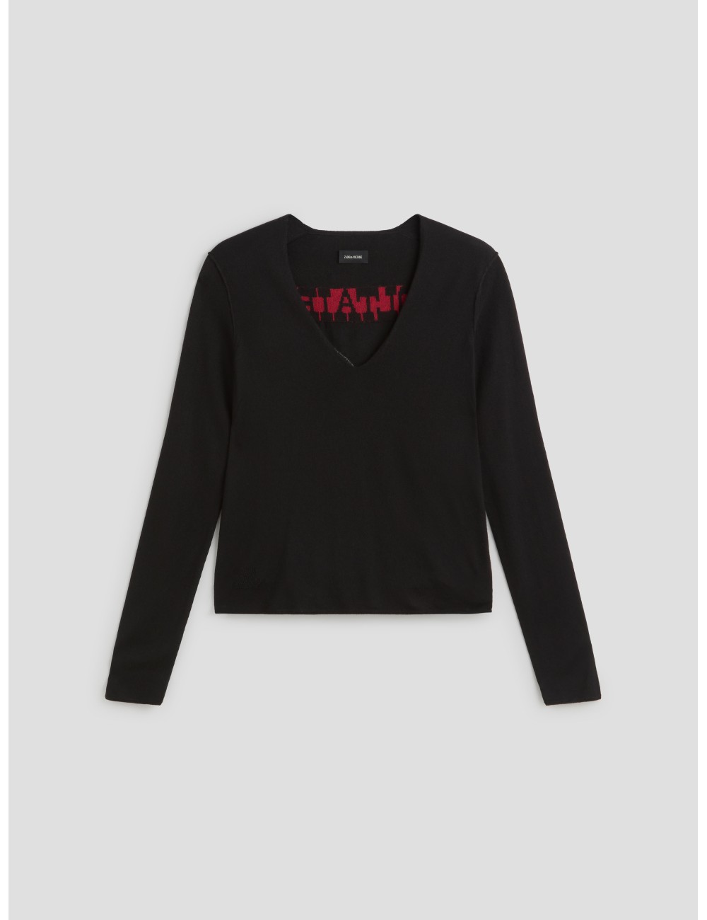 Jersey de lana merino Nosfa en negro de Zadig & Voltaire, con escote en V y mangas largas - MARFRANC Jersey de lana merino Nosfa en negro de Zadig & Voltaire, con escote en V y mangas largas - MARFRANC