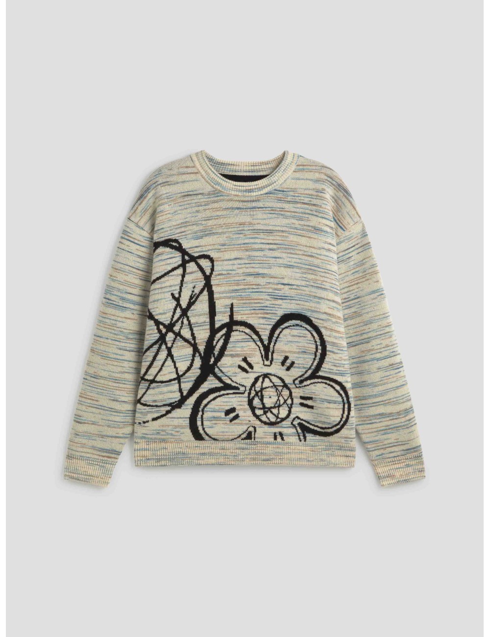 Jersey reversible de lana Kenzo x Futura 2000 en tono blanco hueso degradado - MARFRANC Jersey reversible de lana Kenzo x Futura 2000 en tono blanco hueso degradado - MARFRANC