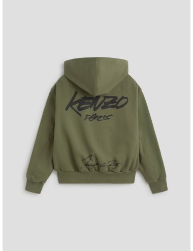 Sudadera con capucha de algodón cuadrada Kenzo x Futura 2000 en color caqui - MARFRANC