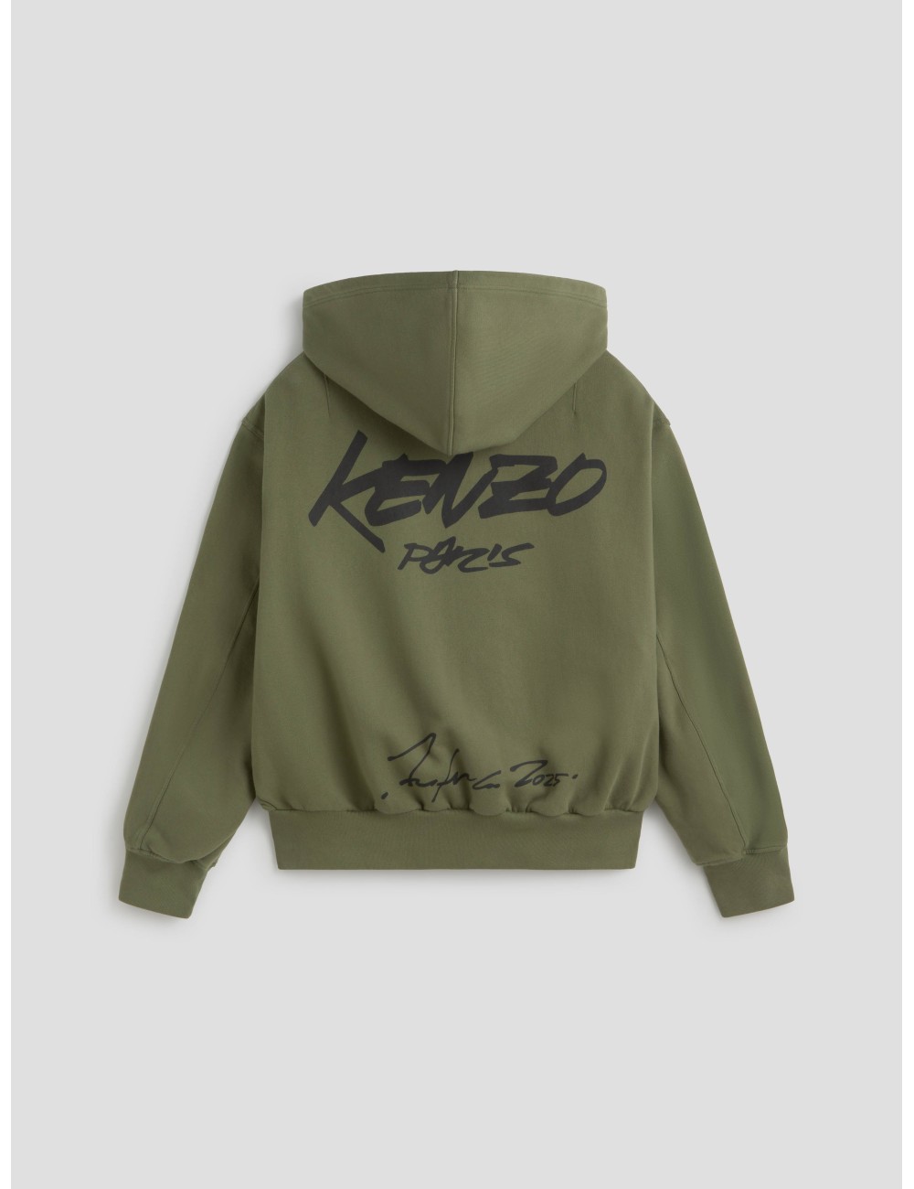 Sudadera con capucha de algodón cuadrada Kenzo x Futura 2000 en color caqui - MARFRANC Sudadera con capucha de algodón cuadrada Kenzo x Futura 2000 en color caqui - MARFRANC