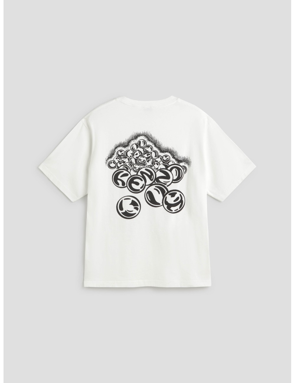 camiseta blanca Kenzo hombre con estampado trasero y logo burbuja - MARFRANC camiseta blanca Kenzo hombre con estampado trasero y logo burbuja - MARFRANC