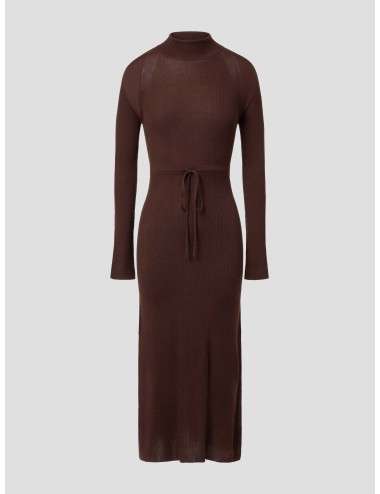 Vestido Marianna A.P.C. marrón mujer largo lana canalé - MARFRANC