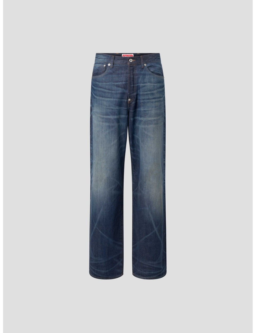 Vaqueros Turn Up Jeans de Kenzo para hombre en denim japonés "Stone Bleach Dirty Blue" - MARFRANC Vaqueros Turn Up Jeans de Kenzo para hombre en denim japonés "Stone Bleach Dirty Blue" - MARFRANC