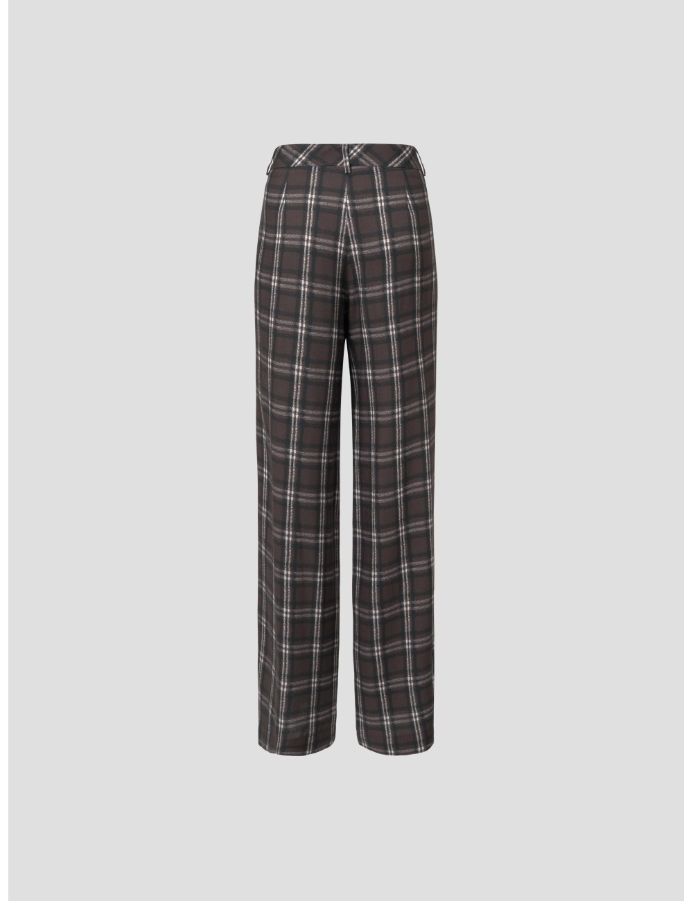 Pantalones amplios de Ermanno Firenze, con estampado de cuadros superpuestos en tonos marrones - MARFRANC