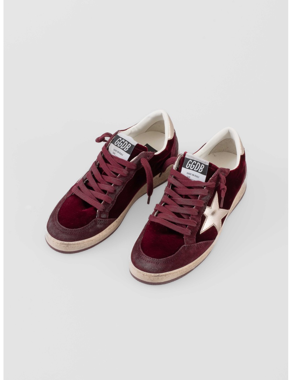 Golden Goose Ball Star mujer Ruby Red Silver terciopelo estrella plateada - MARFRANC Golden Goose Ball Star mujer Ruby Red Silver terciopelo estrella plateada - MARFRANC