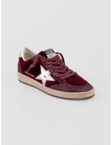 Golden Goose Ball Star mujer Ruby Red Silver terciopelo estrella plateada - MARFRANC
