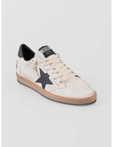 Golden Goose Ball Star hombre White Black cuero envejecido - MARFRANC