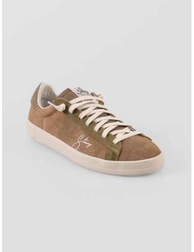 Stacy F25 Rose Mud sneaker hombre ante marrón grisáceo suela crema - MARFRANC