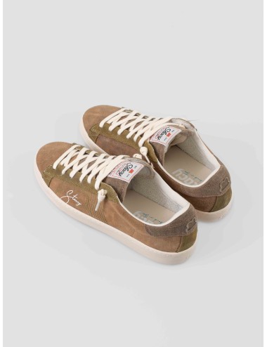 Stacy F25 Rose Mud sneaker hombre ante marrón grisáceo suela crema - MARFRANC