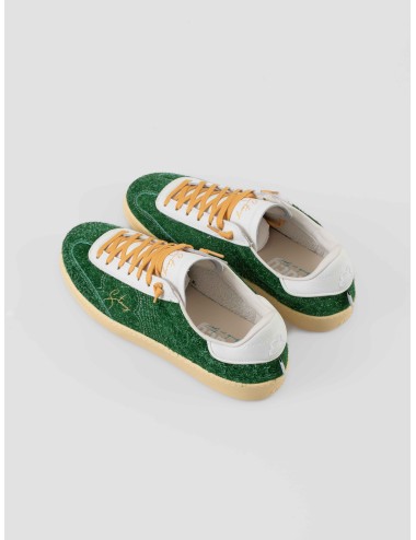 Stacy F25 Lotus Old Green sneaker hombre ante verde cordones mostaza - MARFRANC