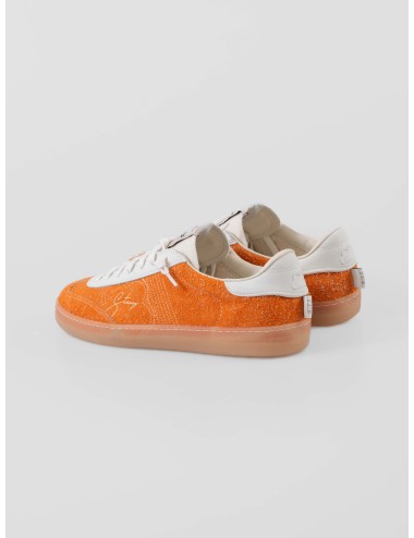 Stacy F25 Lotus Old Orange sneaker hombre ante rizado naranja suela goma translúcida - MARFRANC