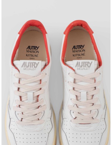Sneakers Autry Medalist Low Man M Kitsuné hombre White Red colaboración edición limitada - MARFRANC