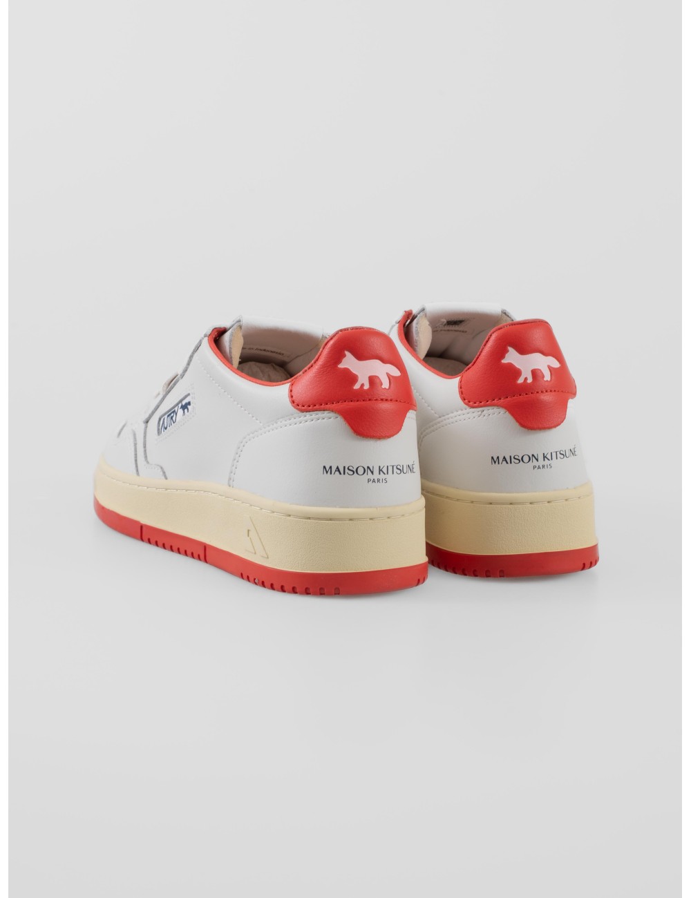 Sneakers Autry Medalist Low Man M Kitsuné hombre White Red colaboración edición limitada - MARFRANC