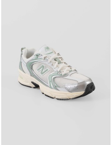Sneakers New Balance U530SEB mujer retro running blancas plateadas verdes ABZORB - MARFRANC