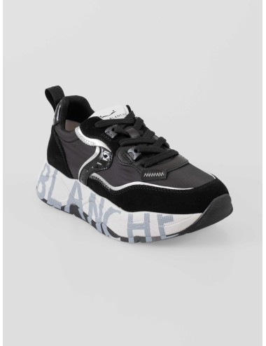 Zapatillas CLUB105 Voile NLanche para mujer en color negro y plateado - MARFRANC