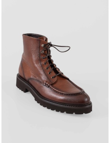 Bota Bobstar Coñac de Calce para hombre, elaborada artesanalmente en piel graneada - MARFRANC
