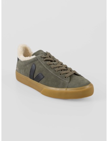 Zapatillas bajas Campo Winter Suede de VEJA en color verde con detalles negros - MARFRANC