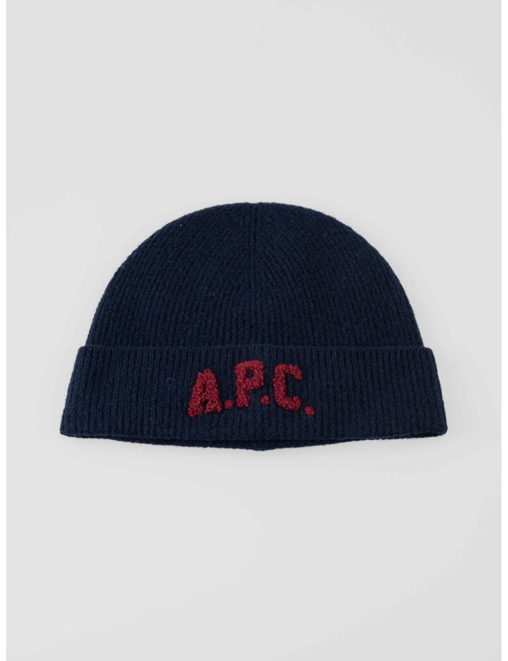 Gorro de hombre modelo Axel de A.P.C., en color azul marino oscuro. Tejido 100% lana de gran calidad - MARFRANC