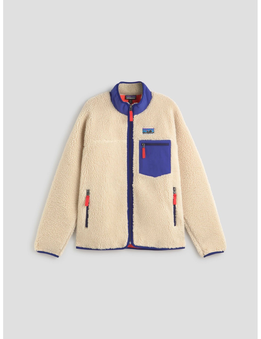 Chaqueta polar para hombre Classic Retro-X de Patagonia en color natural con detalles en azul - MARFRANC