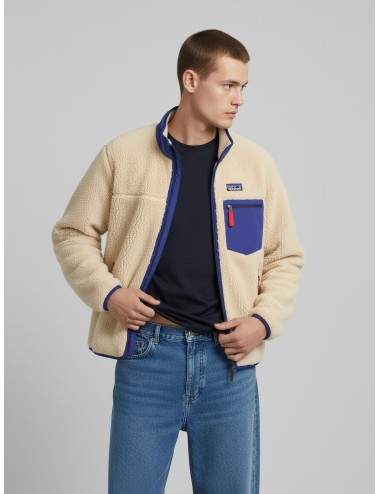 Chaqueta polar para hombre Classic Retro-X de Patagonia en color natural con detalles en azul - MARFRANC
