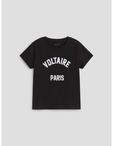 Camiseta de mujer Zadig & Voltaire en negro, con corte regular y cuello redondo - MARFRANC