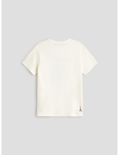 Camiseta blanca de mujer con boceto de París de Karl Lagerfeld - MARFRANC