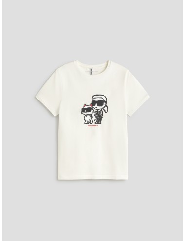 Camiseta de pijama blanca para mujer de Karl Lagerfeld, modelo IKON - MARFRANC
