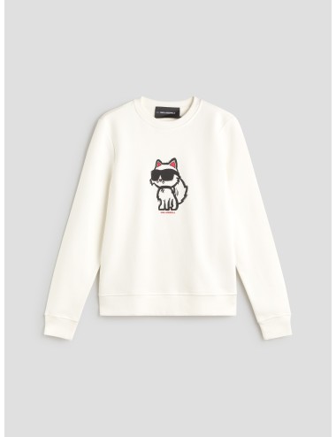 Sudadera de pijama blanca para mujer de Karl Lagerfeld, modelo IKON - MARFRANC