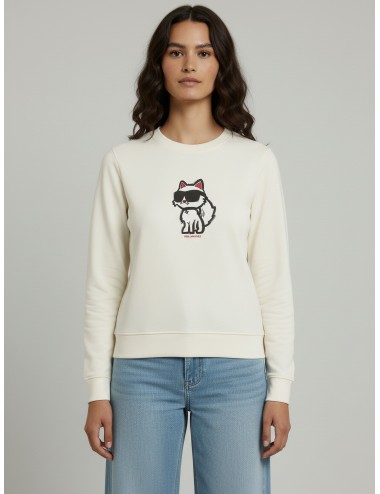 Sudadera de pijama blanca para mujer de Karl Lagerfeld, modelo IKON - MARFRANC