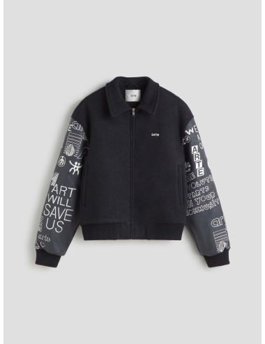 Chaqueta varsity con grafiti en color navy de ARTE - MARFRANC