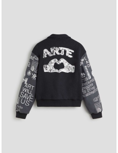 Chaqueta varsity con grafiti en color navy de ARTE - MARFRANC